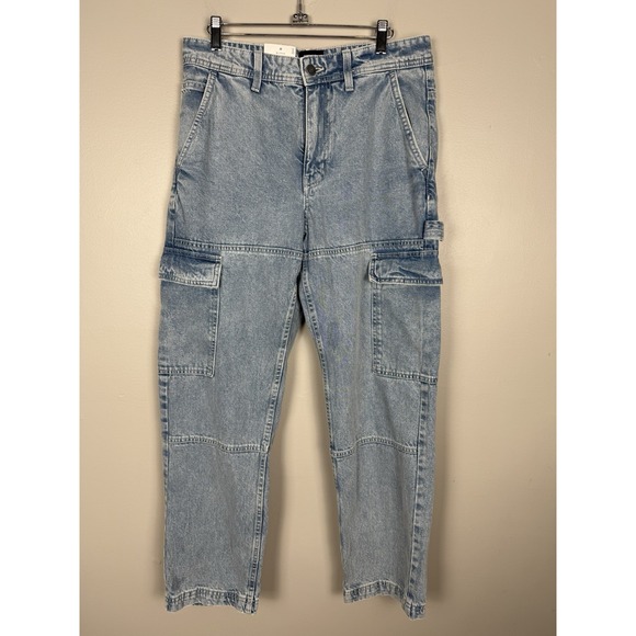 Cotton On Baggy Carpenter Jeans Panel Cargo‎ Garage Blue Size 30 Y2K Style - Picture 1 of 12